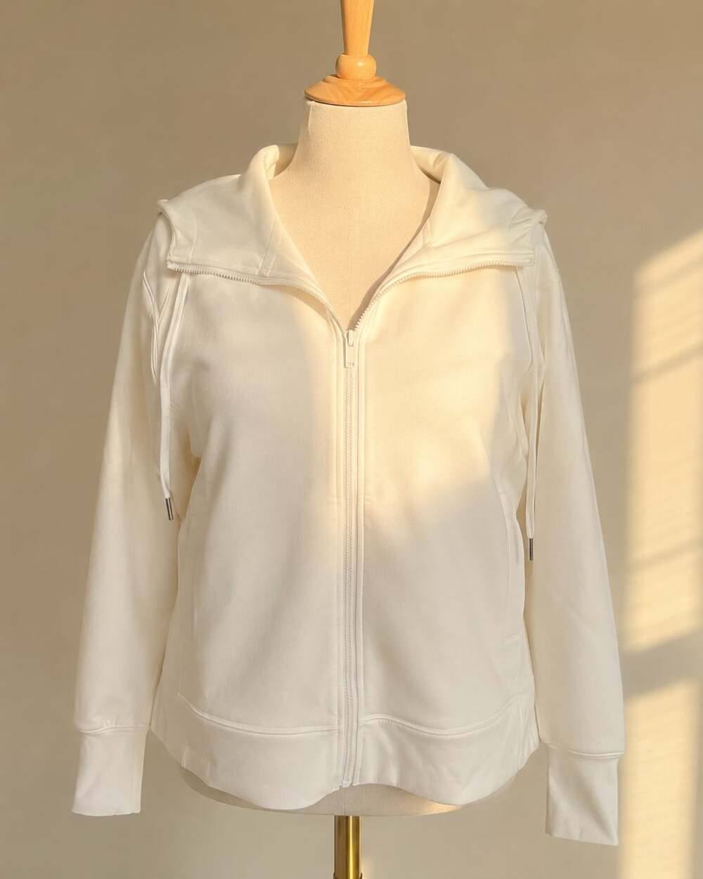 Rae Mode Scuba Hoodie Jacket 1XL Cream Full Zip Athleisure Lounge Plus Size